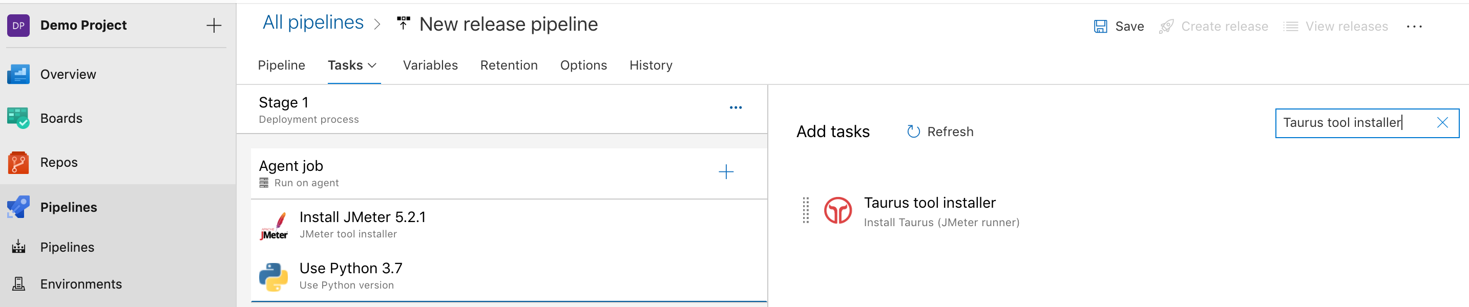 Adding Taurus tool installer task